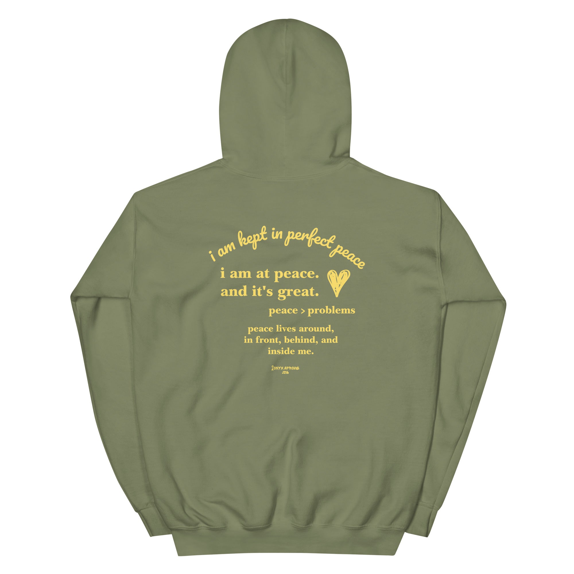 Peaceful Mind Peaceful Life Hoodie Onyx Afrom